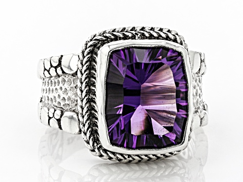 Pre-Owned Artisan Collection Of Bali™ 4.17ct Rectangular Cushion Amethyst Sterling Silver Solitaire - Size 7