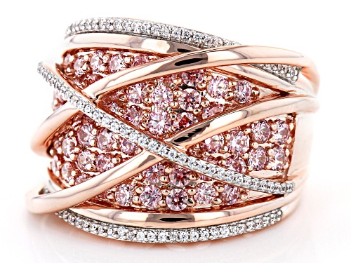 Pre-Owned Bella Luce Luxe™ with Fancy Morganite Color & White Cubic Zirconia Rose Rin - Size 6