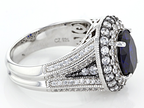Pre-Owned Vanna K™For Bella Luce®Lab Created Sapphire/Diamond Simulant Platineve®/Gunmetal Color Rin - Size 10