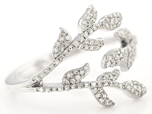 Pre-Owned Park Avenue Diamonds ™.40ctw Round White Diamond 14k White Gold Leaf Ring - Size 7