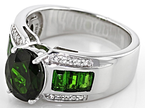 Pre-Owned 2.29ctw mixed shape Russian chrome diopside with .11ctw white zircon rhodium over silver r - Size 9