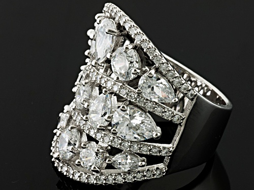 Pre-Owned Charles Winston For Bella Luce ® 11.13ctw Rhodium Over Sterling Silver Ring - Size 5
