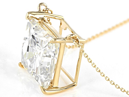 Pre-Owned MOISSANITE FIRE(R) 10.32CT DEW SQUARE BRILLIANT 14K YELLOW GOLD 18 INCH NECKLACE - Size 18