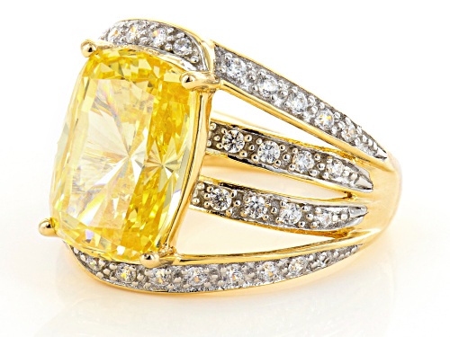 Pre-Owned Bella Luce ® 12.70ctw Yellow & White Diamond Simulant  Eterno™Yellow Ring - Size 5