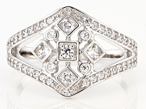 Pre-Owned Bella Luce ® 0.95ctw Rhodium Over Sterling Silver Ring (0.56ctw DEW) - Size 7