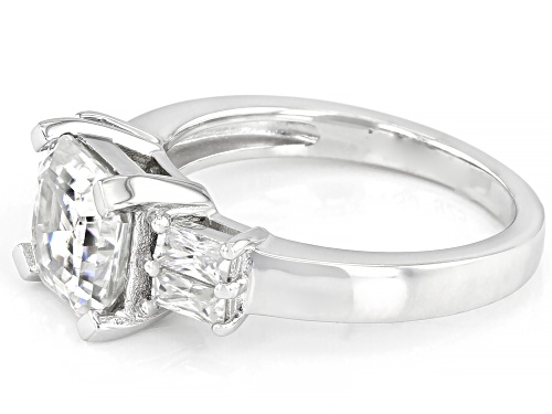 Pre-Owned MOISSANITE FIRE(R) 3.32CTW DEW ASSCHER AND BAGUETTE CUT PLATINEVE(R) RING - Size 10