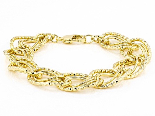 Pre-Owned Moda Al Massimo ® 18k Yellow Gold Over Bronze 18.80MM Oval Link Bracelet - Size 8.75