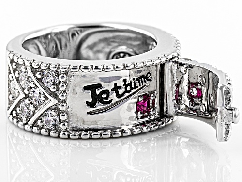 Pre-Owned Remy Rotenier For Bella Luce®Created Ruby & White Diamond Simulants Rhodium Over Sterlin - Size 6