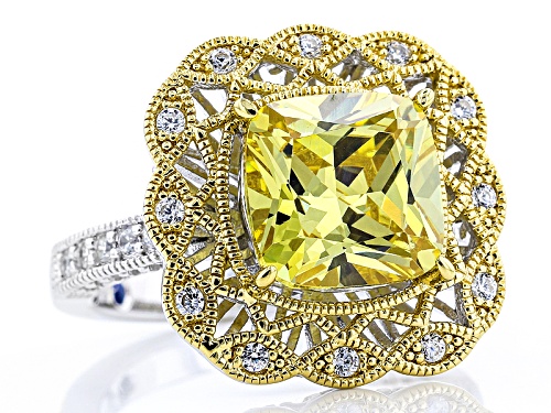Pre-Owned Vanna K™For Bella Luce®Canary And Diamond Simulants Eterno™ Yellow And Platineve™ Ring - Size 6