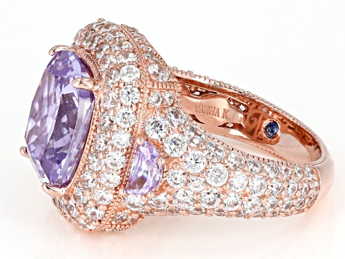 Pre-Owned Vanna K ™ For Bella Luce ® 14.78CTW Lavender & White Diamond Simulants Eterno ™ Rose Ring - Size 5