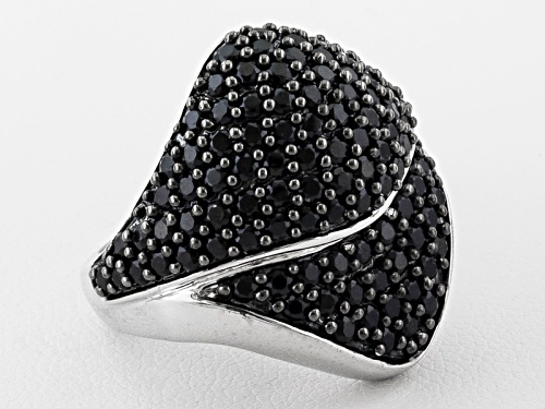 Pre-Owned 2.83ctw Round Black Spinel Sterling Silver Ring - Size 5
