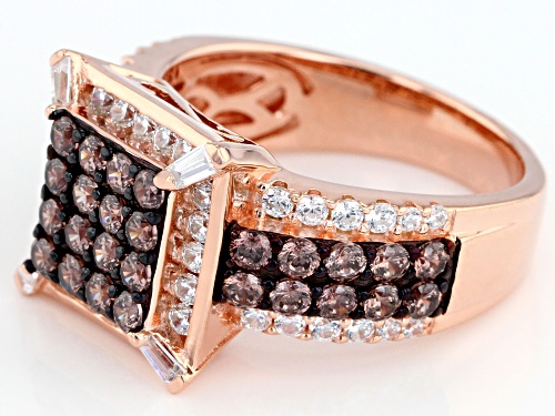 Pre-Owned Bella Luce ® 3.14CTW Mocha & White Diamond Simulants Eterno ™ Rose Ring (1.81CTW DEW) - Size 9
