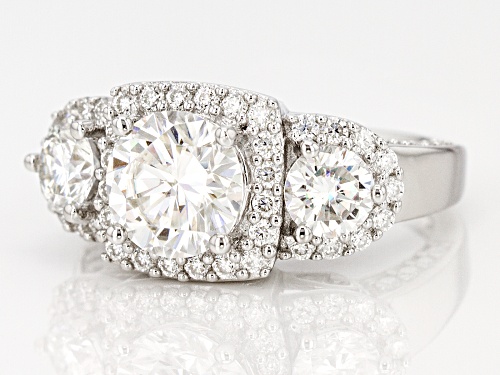 Pre-Owned Moissanite Fire® 3.90ctw Diamond Equivalent Weight Round Platineve™ Ring - Size 11
