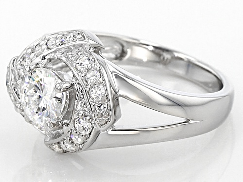 Pre-Owned Moissanite Fire ® 1.12ctw Diamond Equivalent Weight Round Platineve™ Ring. - Size 7