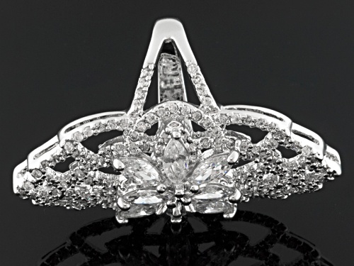 Pre-Owned Bella Luce ® 4.79ctw Marquise And Round Rhodium Over Sterling Silver Ring - Size 5
