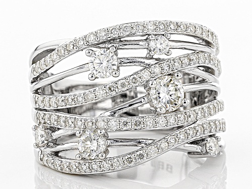 Pre-Owned Moissanite Fire® 1.53ctw Diamond Equivalent Weight Round Platineve™ Ring - Size 6