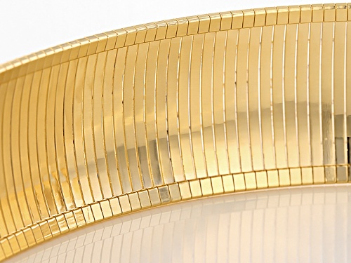 Pre-Owned Moda Al Massimo® 18k Yellow Gold Over Bronze Greek Key Omega Link 7 1/2 Inch Bracelet - Size 7.5
