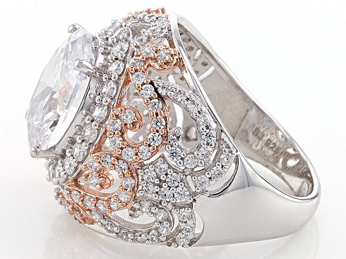 Pre-Owned Michael O' Connor For Bella Luce®10.94ctw Diamond Simulant Rhodium Over Sterling & Eterno™ - Size 10