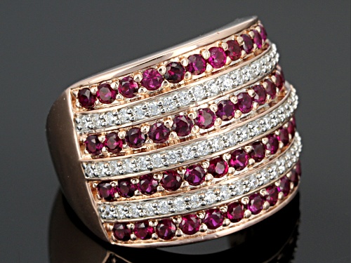 Pre-Owned Bella Luce ® 3.20ctw Ruby Simulant & White Diamond Simulant Round Eterno ™ Rose Ring - Size 8
