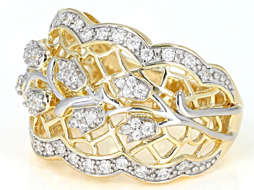 Pre-Owned Bella Luce ® 0.75CTW White Diamond Simulant Eterno™ Yellow And Rhodium Over Sterling Silve - Size 11