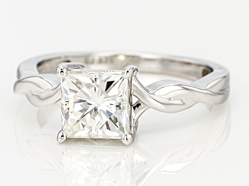 Pre-Owned Moissanite Fire® 1.70ct Dew Square Brilliant Platineve™ Ring - Size 11