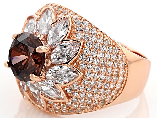 Pre-Owned Bella Luce® 8.49ctw Mocha and White Diamond Simulants Eterno™ Rose Ring - Size 5