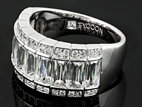 Pre-Owned Tycoon For Bella Luce ® 5.84ctw Baguette And Round Platineve® Ring (3.96ctw Dew) - Size 6