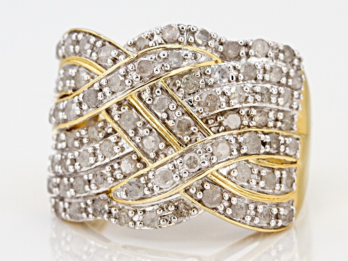 Pre-Owned Engild™ 1.50ctw Round White Diamond 14k Yellow Gold Over Sterling Silver Ring - Size 7