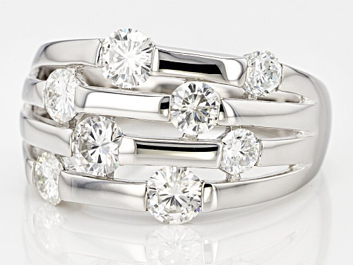 Pre-Owned Moissanite Fire® 2.00ctw Diamond Equivalent Weight Round Platineve™ Ring - Size 6
