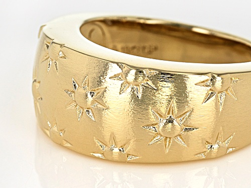 Pre-Owned Moda Al Massimo® 18k Yellow Gold Over Bronze Sunburst Band Ring - Size 7
