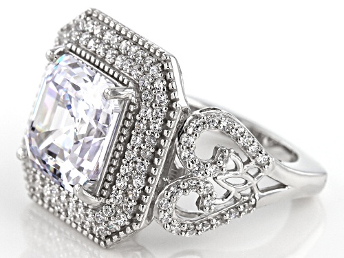 Pre-Owned Bella Luce ® 13.52CTW White Diamond Simulant Rhodium Over Sterling Silver Ring (8.72CTW DE - Size 7