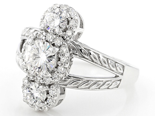Pre-Owned Moissanite Fire® 1.82ctw Diamond Equivalent Weight Round Platineve™ Ring - Size 5