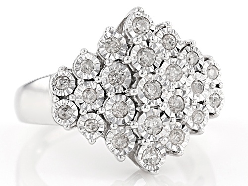 Pre-Owned Monture Diamond Collection™ .50ctw Round White Diamond Rhodium Over Sterling Silver Ring - Size 4
