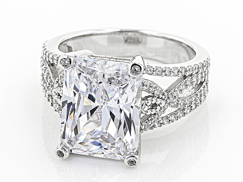 Pre-Owned Charles Winston For Bella Luce ® 16.14ctw Rectangular Octagonal & Round Rhodium Over Silve - Size 10