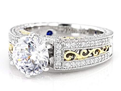 Pre-Owned Vanna K™ For Bella Luce ® Vanna K Cut Diamond Simulant Platineve ™ & Eterno ™ Yellow Ring - Size 10