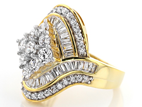 Pre-Owned Bella Luce ® 4.90ctw Diamond Simulant Round Baguette Eterno ™ Yellow Ring (3.37ctw Dew) - Size 5