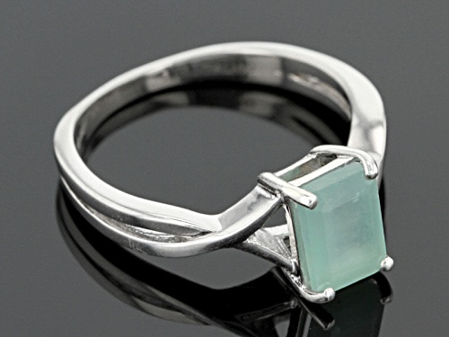 Pre-Owned Exotic Jewelry Bazaar™ 1.09ct Emerald Cut Grandidierite Sterling Silver Solitaire Ring - Size 9