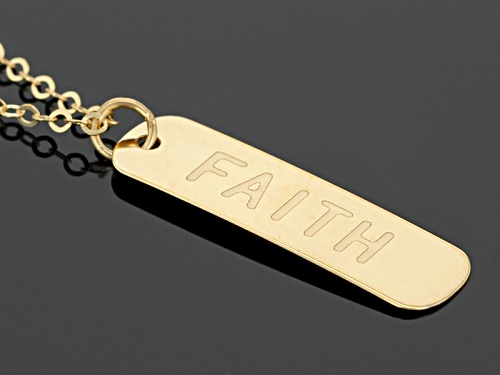 Pre-Owned 10k Yellow Gold Faith Script Vertical Bar 20 Inch Necklace - Size 20
