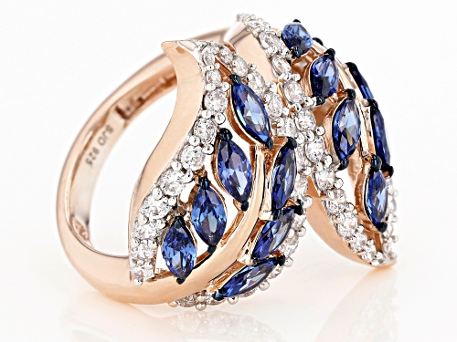 Pre-Owned Bella Luce ® Esotica ™ 5.08CTW Tanzanite And White Diamond Simulants Eterno ™ Rose Ring - Size 7