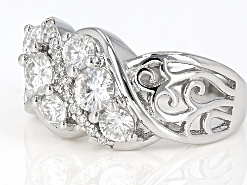 Pre-Owned Moissanite Fire® 1.29ctw Diamond Equivalent Weight Round Platineve™ Ring - Size 7
