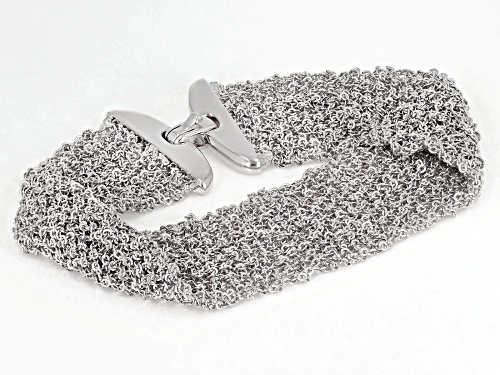 Pre-Owned Moda Al Massimo® Rhodium Over Bronze Soft Weave 7 1/2 Inch Bracelet - Size 7.5