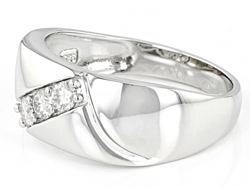Pre-Owned MOISSANITE FIRE(R) .39CTW DEW ROUND  PLATINEVE(R) MENS RING - Size 10