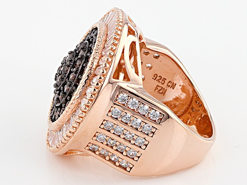 Pre-Owned Bella Luce ® 4.56ctw Mocha And White Diamond Simulants Eterno ™ Rose Ring (2.86ctw Dew) - Size 7