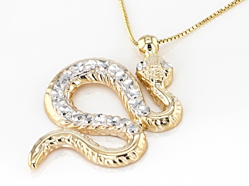 10k Yellow Gold Snake Pendant With Chain