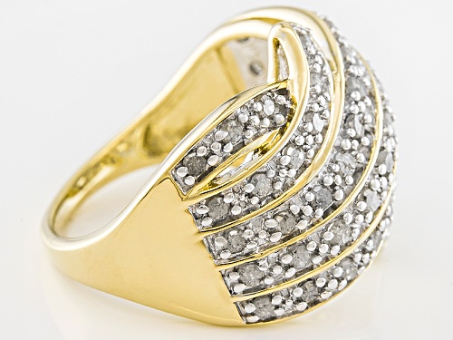 Pre-Owned Engild™ 1.00ctw Round White Diamond 14k Yellow Gold Over Sterling Silver Band Ring - Size 5