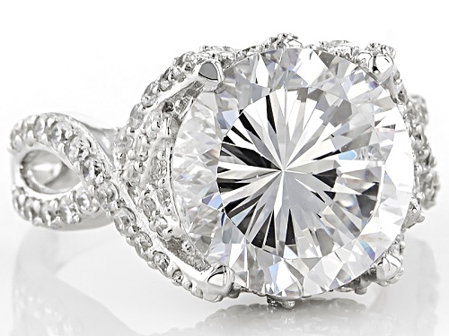 Pre-Owned Bella Luce ® Dillenium 12.80ctw Round Rhodium Over Sterling Silver Ring - Size 5