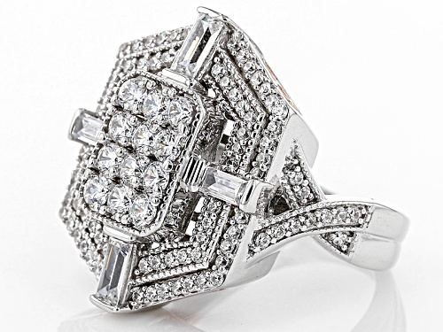 Pre-Owned Michael O' Connor For Bella Luce® Diamond Simulant Rhodium Over Sterling & Eterno™ Rose Ri - Size 5
