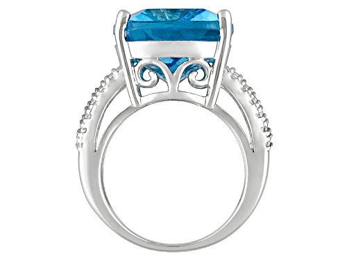 Pre-Owned Glacier Topaz ™ 16.75ct Rectangular Cushion Sterling Silver Solitaire Ring - Size 4