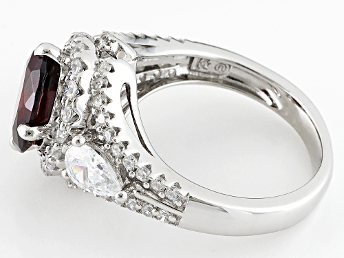 Pre-Owned Bella Luce ® Esotica ™ 6.83ctw Spessartite & Diamond Simulants Rhodium Over Sterling Ring - Size 12