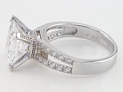 Pre-Owned Charles Winston For Bella Luce ® 7.40ctw White Diamond Simulant Rhodium Over Sterling Ring - Size 10